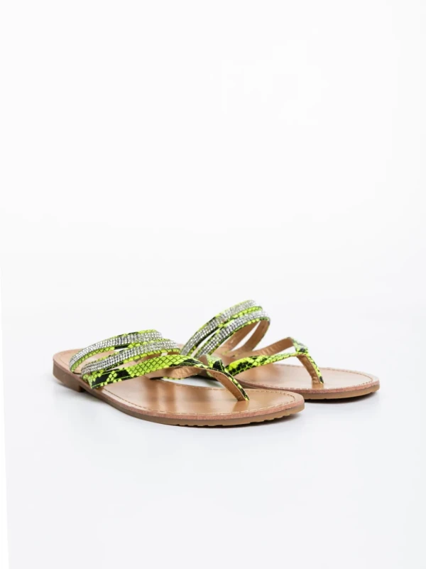 Sanziana zöld női papucs lakkozott ökológiai bőrből