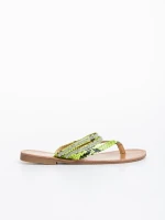 Sanziana zöld női papucs lakkozott ökológiai bőrből