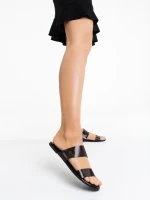 Morna fekete női gumi papucs