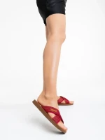 Eveline piros női papucs textil anyagaból