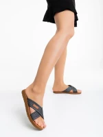 Eveline fekete női papucs textil anyagaból