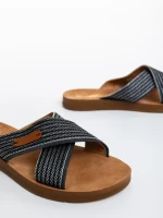 Eveline fekete női papucs textil anyagaból