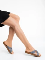 Eveline szürke női papucs textil anyagaból