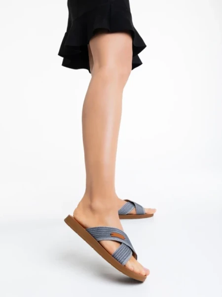 Eveline szürke női papucs textil anyagaból