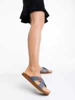 Eveline szürke női papucs textil anyagaból