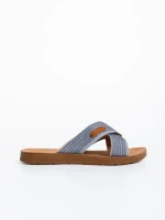 Eveline szürke női papucs textil anyagaból