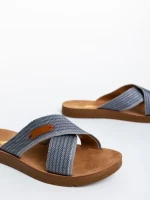 Eveline szürke női papucs textil anyagaból