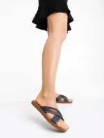 Eveline kék női papucs textil anyagaból