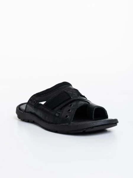 Jastom fekete férfi papucs ökológiai bőrből