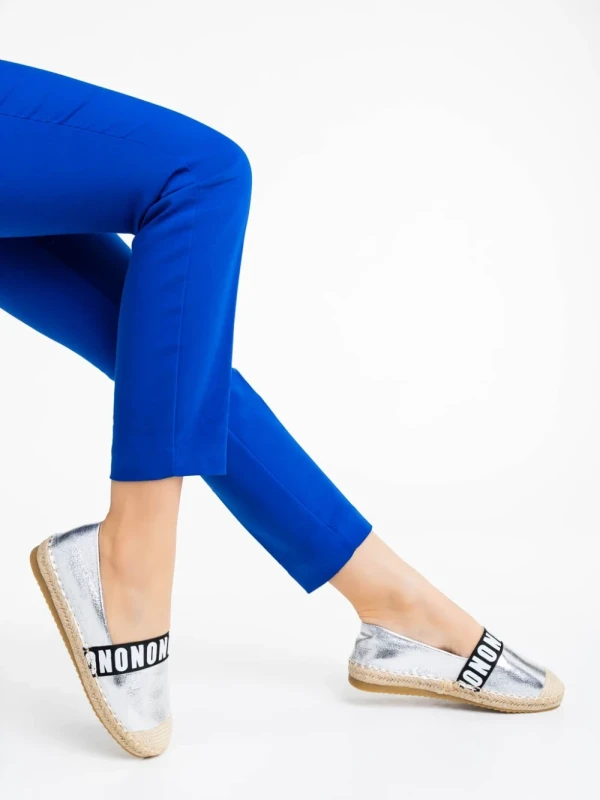 Rodica ezüstszínű női espadrille ökológiai bőrből