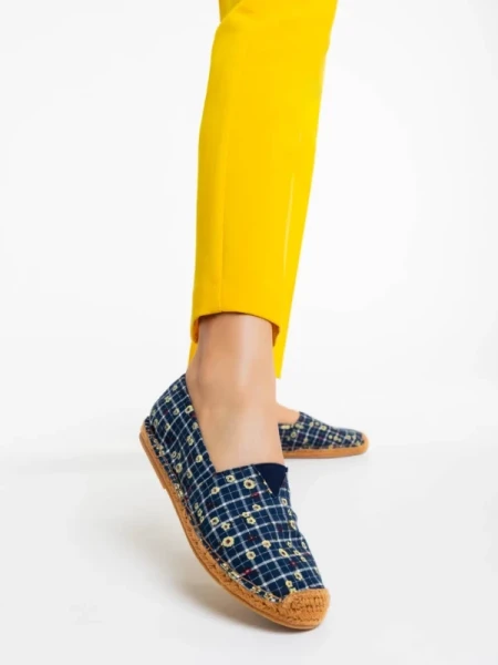 Ligia tengerészkék női espadrille textil anyagból