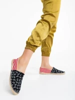 Anaida fekete és piros női espadrille textil anyagból