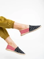 Anaida fekete és piros női espadrille textil anyagból