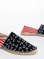 Anaida fekete és piros női espadrille textil anyagból