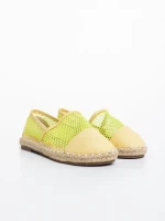 Guapissima zöld gyerek espadrille textil anyagból és ökológiai bőrből