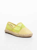 Guapissima zöld gyerek espadrille textil anyagból és ökológiai bőrből