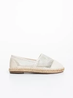Guapissima bézs gyerek espadrille textil anyagból és ökológiai bőrből