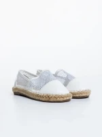 Guapissima fehér gyerek espadrille textil anyagból és ökológiai bőrből