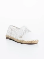 Erma fehér gyerek espadrille textil anyagból és ökológiai bőrből