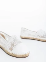 Erma fehér gyerek espadrille textil anyagból és ökológiai bőrből