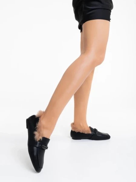 Augusta fekete női félcipő ökológiai bőrből