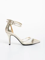 Floriette aranyszínű női magassarkú cipő ökológiai bőrből