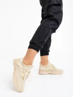 Louane bézs női sportcipő textil anyagból