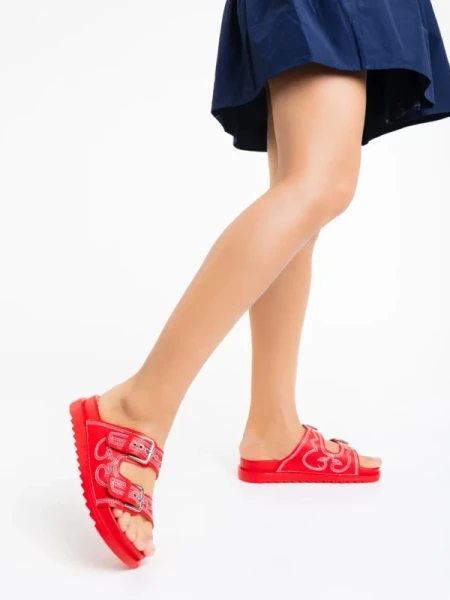 Eiko piros női papucs ökológiai bőrből