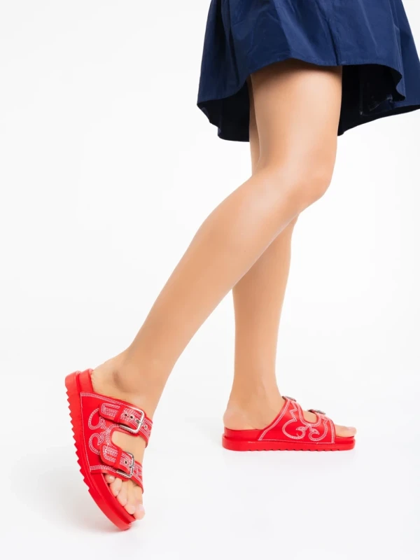 Eiko piros női papucs ökológiai bőrből