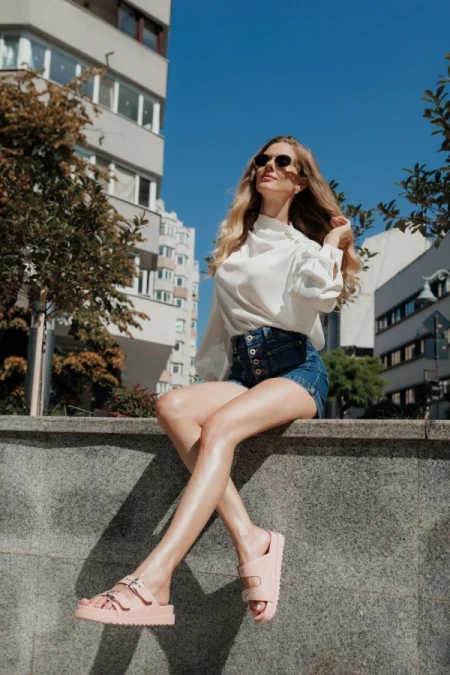 Eiko rózsaszín női papucs ökológiai bőrből