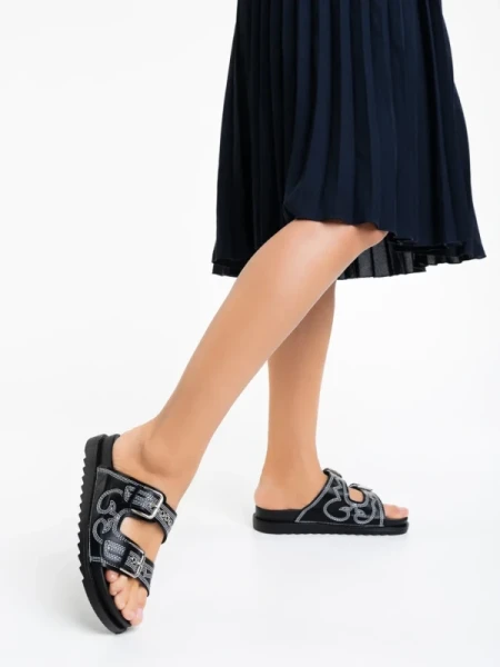 Eiko fekete női papucs ökológiai bőrből