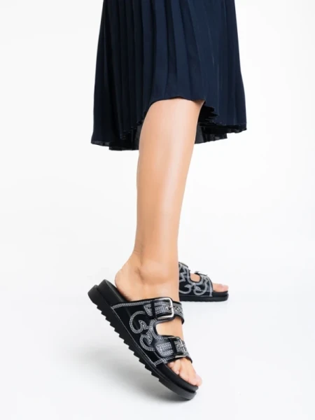 Eiko fekete női papucs ökológiai bőrből