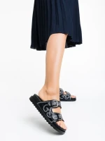 Eiko fekete női papucs ökológiai bőrből