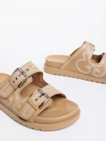 Eiko sötét bézs papucs ökológiai bőrből