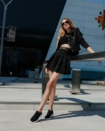 Iazmin fekete női sportcipő textil anyagból