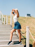 Sakura fekete női sportcipő textil anyagból