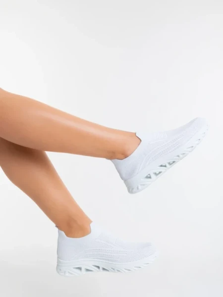 Iazmin fehér női sportcipő textil anyagból