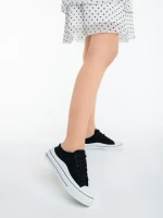 Eleanor fekete női tornacipő, textil anyagból készült