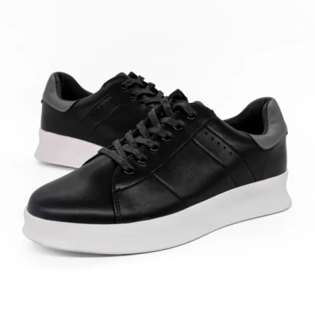 Elvio fekete és szürke férfi sportcipő ökológiai bőrből