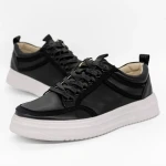 Elden fekete férfi sportcipő ökológiai bőrből