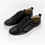 Elden fekete férfi sportcipő ökológiai bőrből