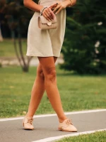 Lailah világos bézs női alkalmi cipő ökológiai bőrből