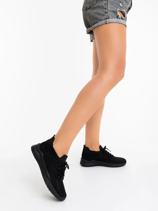 Kallie fekete női sportcipő textil anyagból