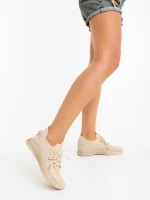 Lizbeth bézs női sportcipő textil anyagból
