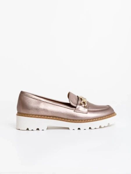 Jenima sötét aranyszinű női félcipő ökológiai bőrből