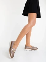 Jenima sötét aranyszinű női félcipő ökológiai bőrből