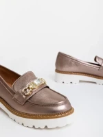 Jenima sötét aranyszinű női félcipő ökológiai bőrből