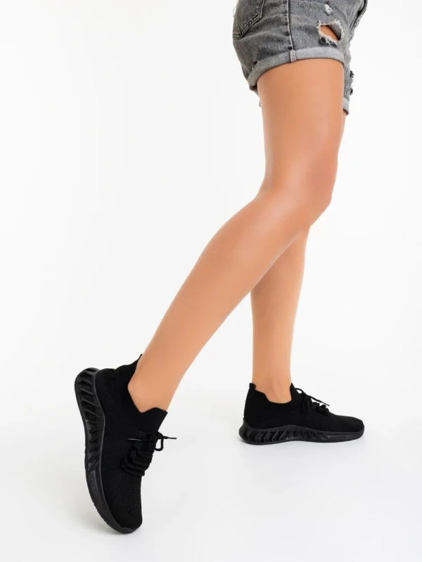 Nathaly fekete női sportcipő textil anyagból