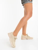 Jaylah bézs női sportcipő textil anyagból