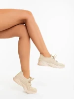 Jaylah bézs női sportcipő textil anyagból